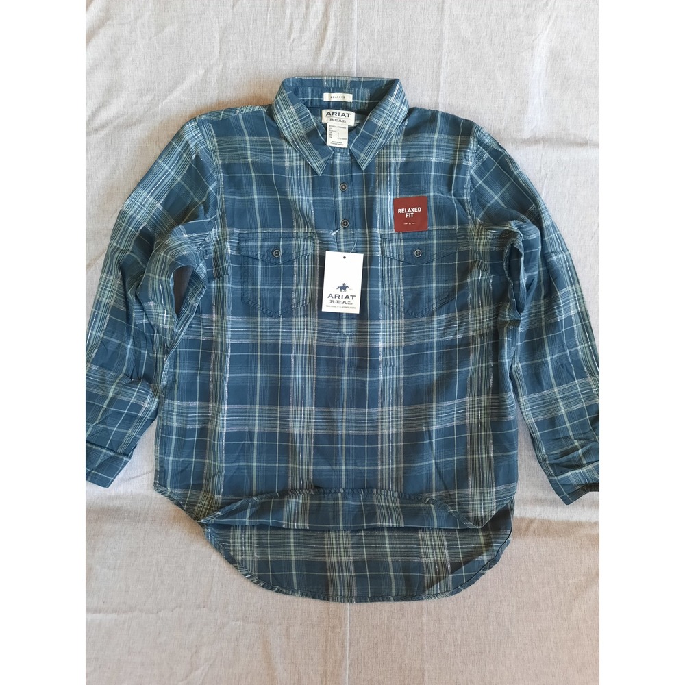 Ariat Real Women Large Relax Billie Jean Popover LS Utility Western Button Shirt
